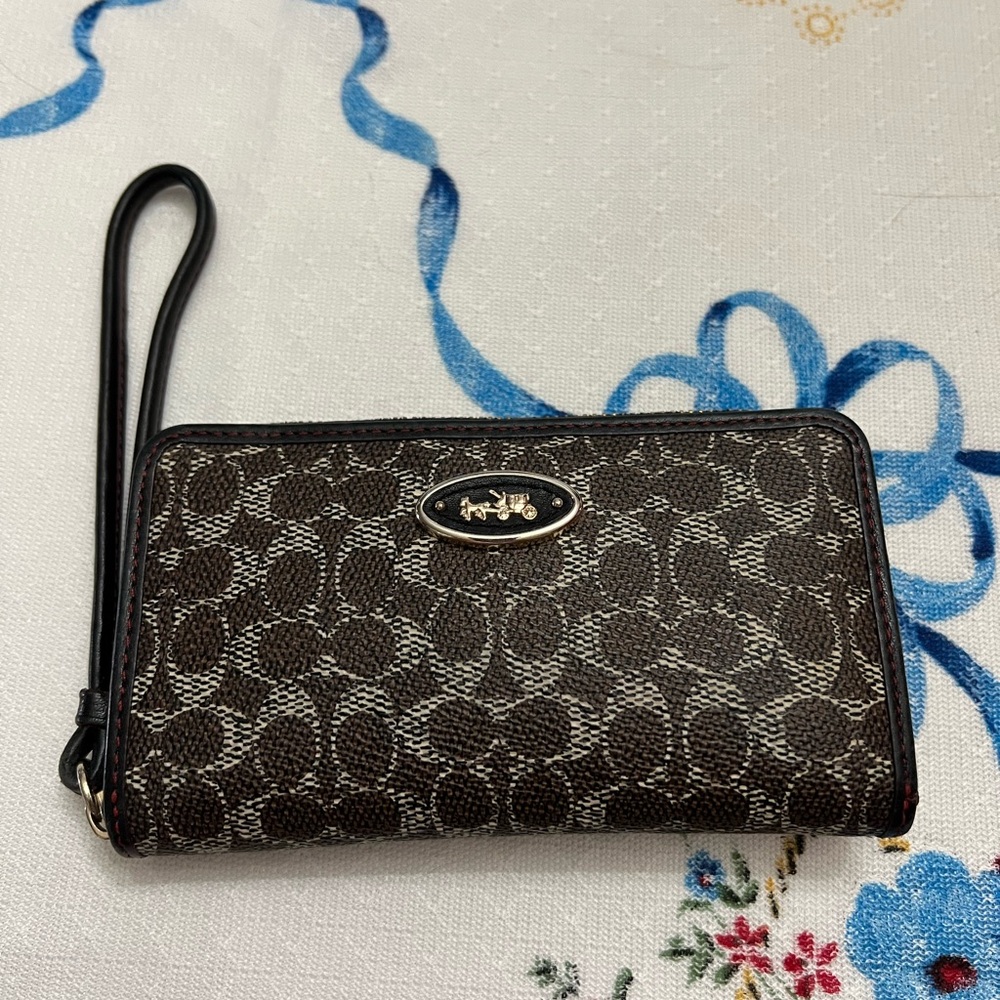 Coach Brown and Black Wristlet